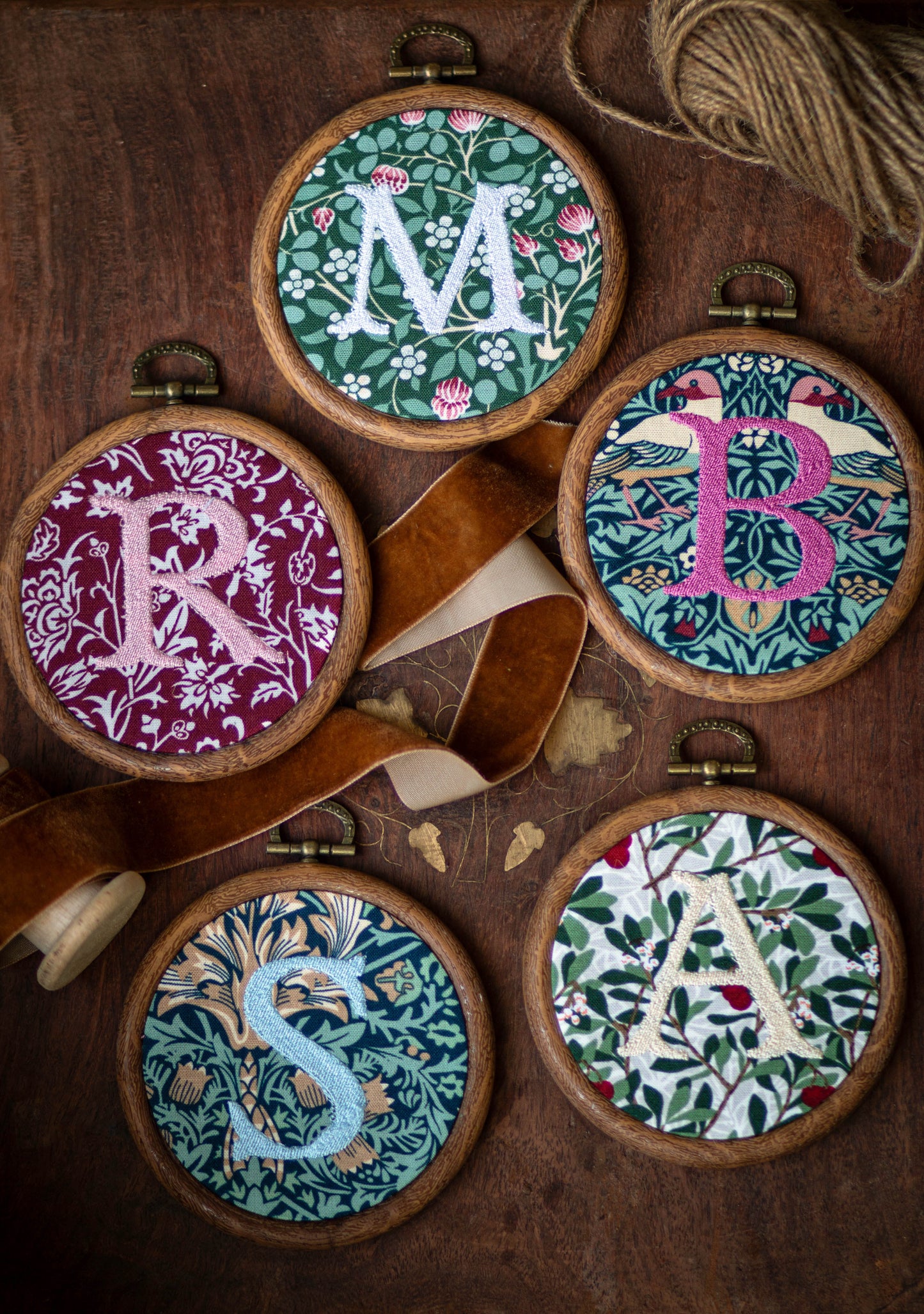 WINTER GARDEN INITIALS ORNAMENTS